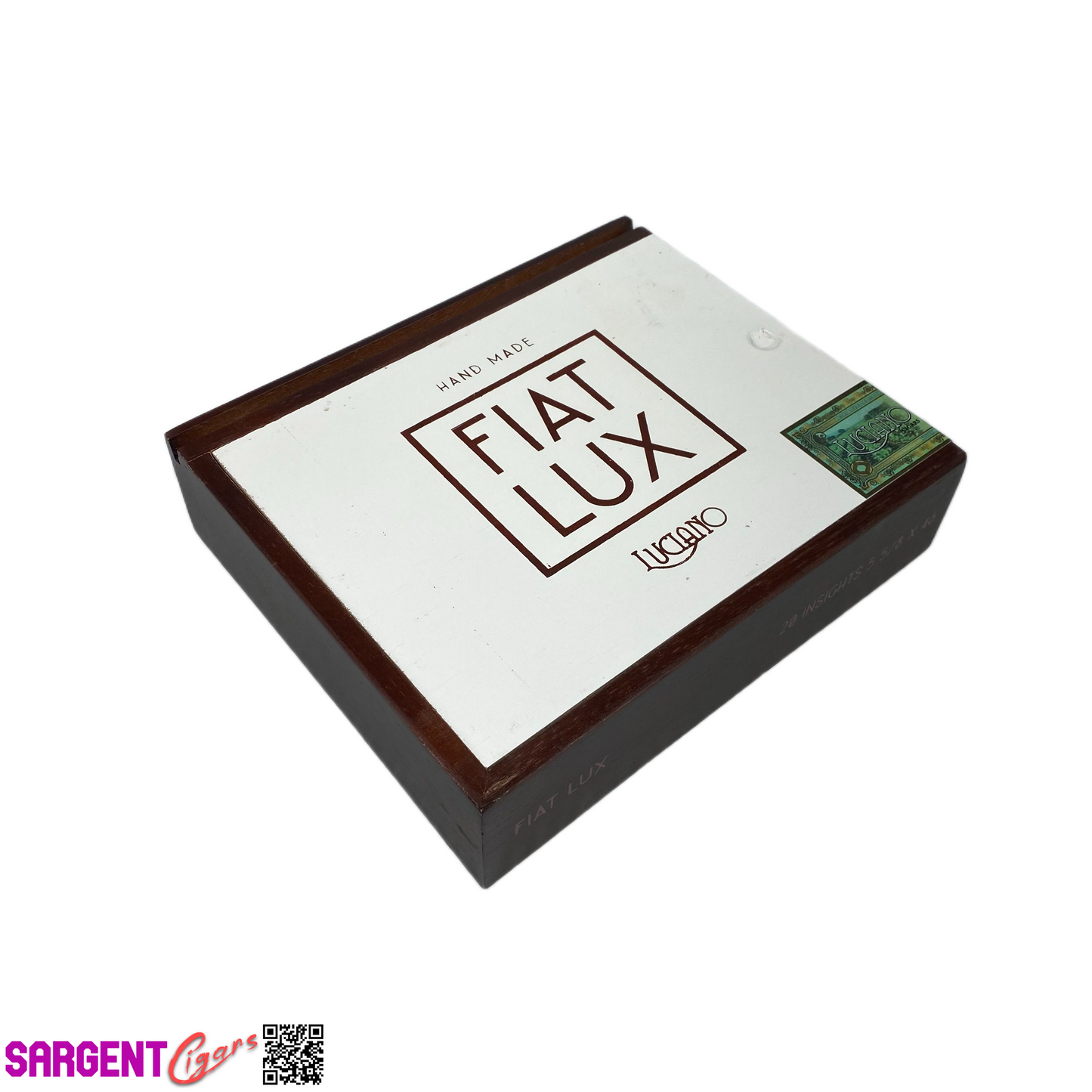 Fiat Lux Insights Empty Wooden Cigar Box 8x6.75x2