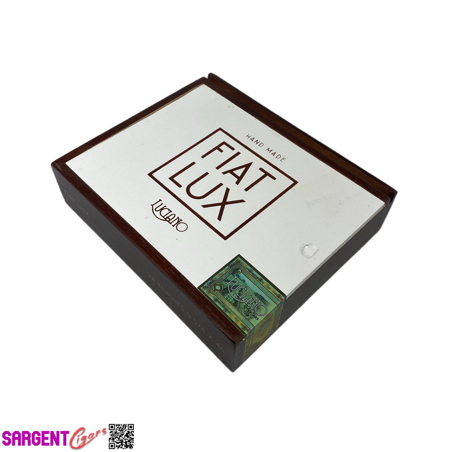 Fiat Lux Insights Empty Wooden Cigar Box 8x6.75x2