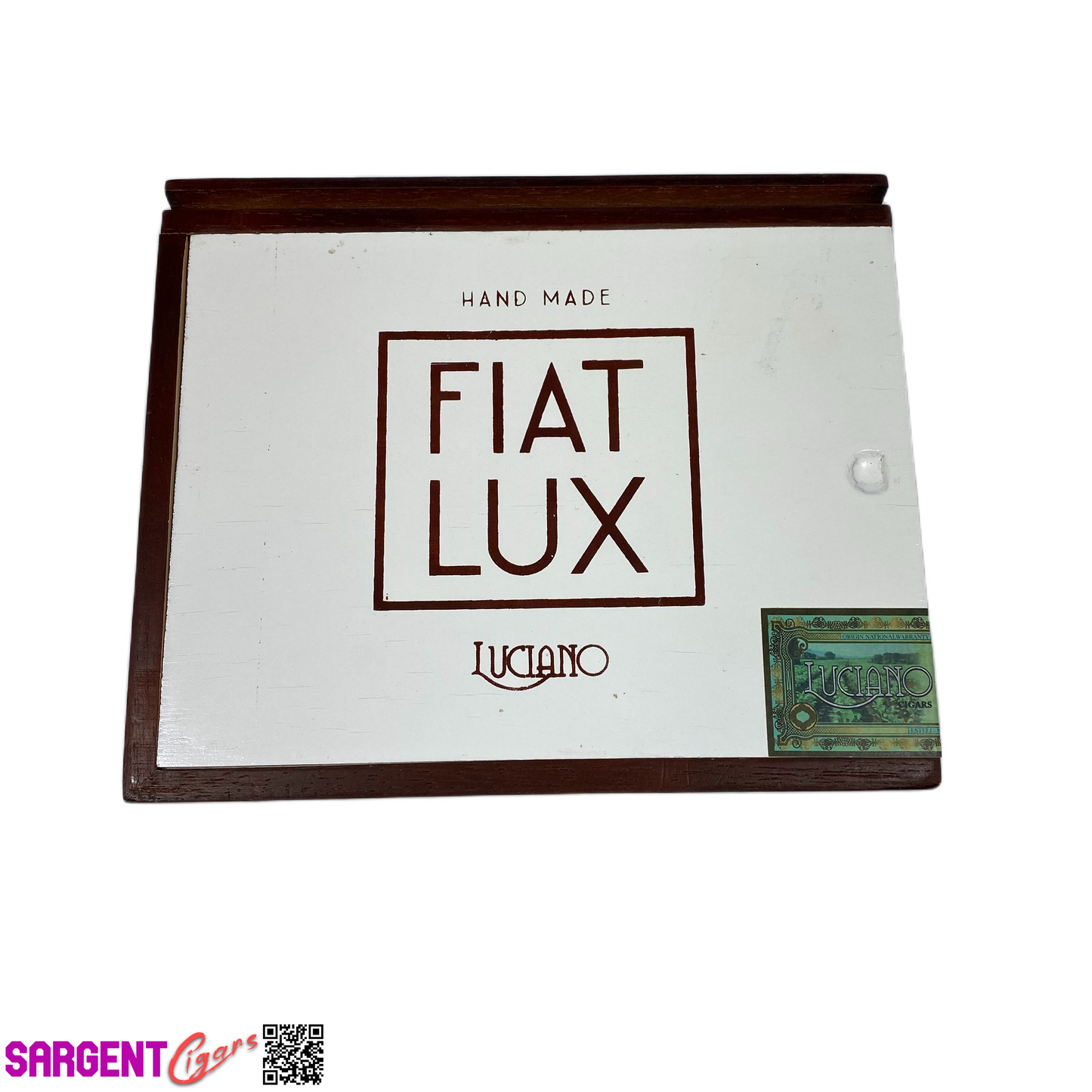 Fiat Lux Insights Empty Wooden Cigar Box 8x6.75x2