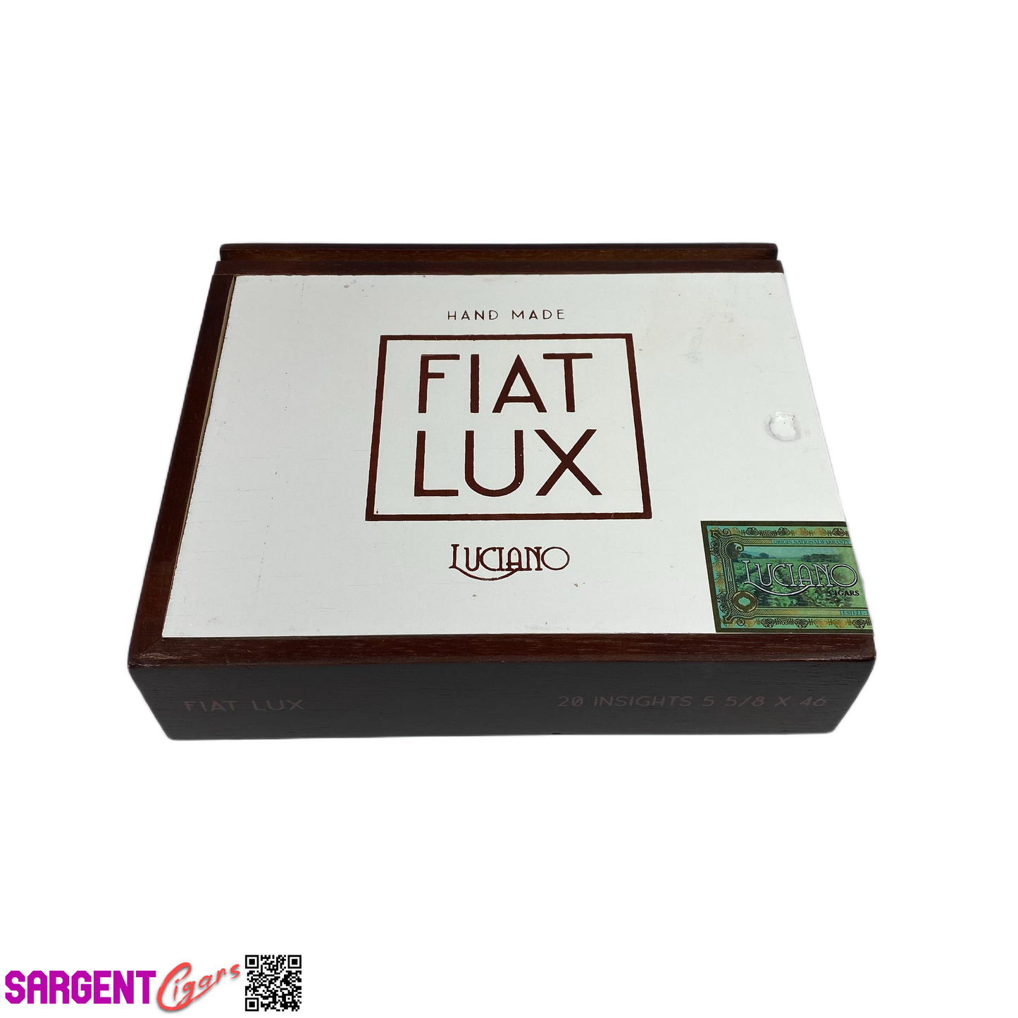 Fiat Lux Insights Empty Wooden Cigar Box 8x6.75x2