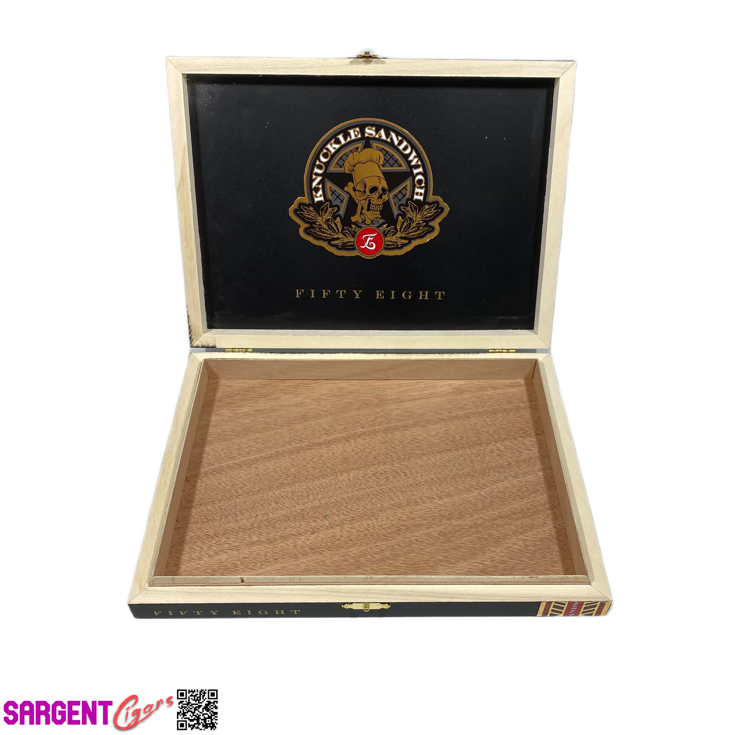Guy Fieri Knuckle Sandwich 58 Empty Wooden Cigar Box 10x7.5x1.25