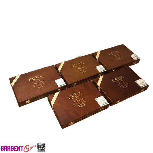 Lot of 5 Oliva Melanio Double Toro Empty Wooden Cigar Boxes 10.25x7x1.5 #86