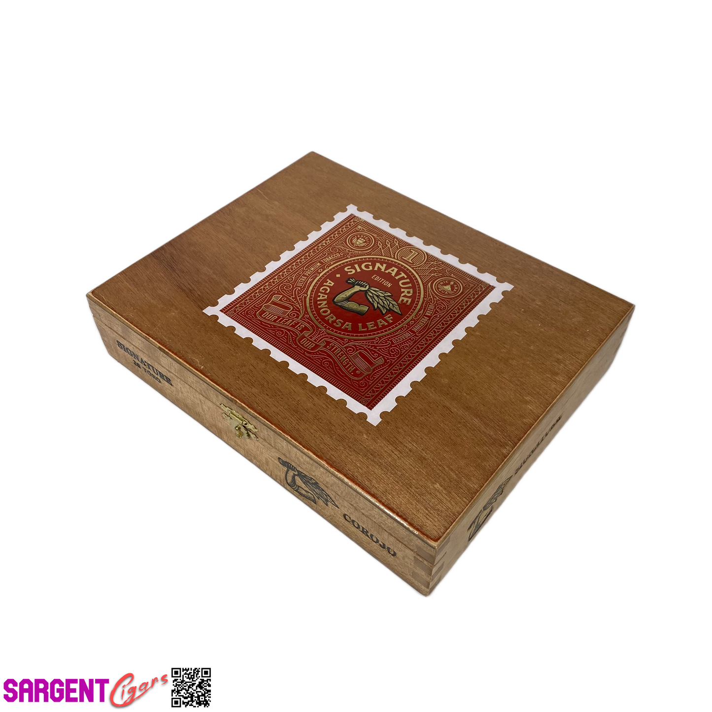 Aganorsa Leaf Signature Corojo Toro Empty Wooden Cigar Box 9x7.25x2