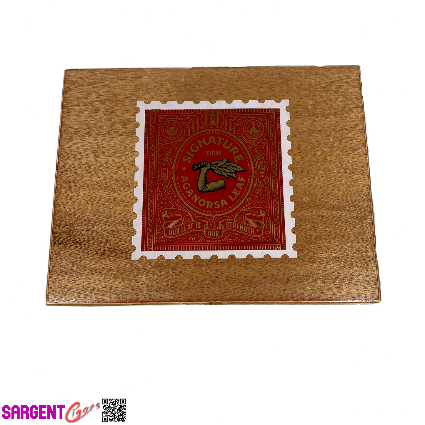 Aganorsa Leaf Signature Corojo Toro Empty Wooden Cigar Box 9x7.25x2