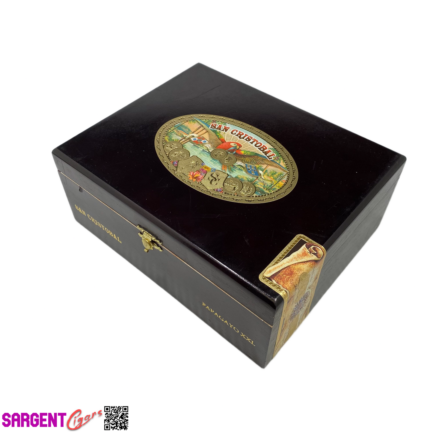 San Cristobal Papagayo Empty Wooden Cigar Box 8.75x7x3.5