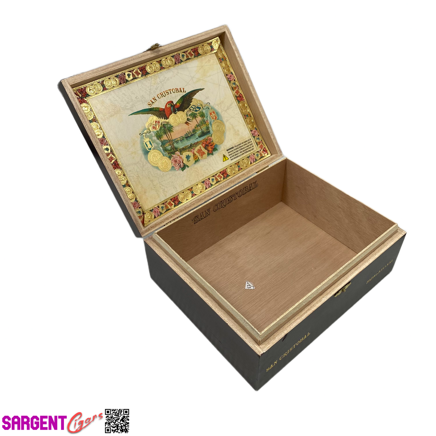 San Cristobal Papagayo Empty Wooden Cigar Box 8.75x7x3.5