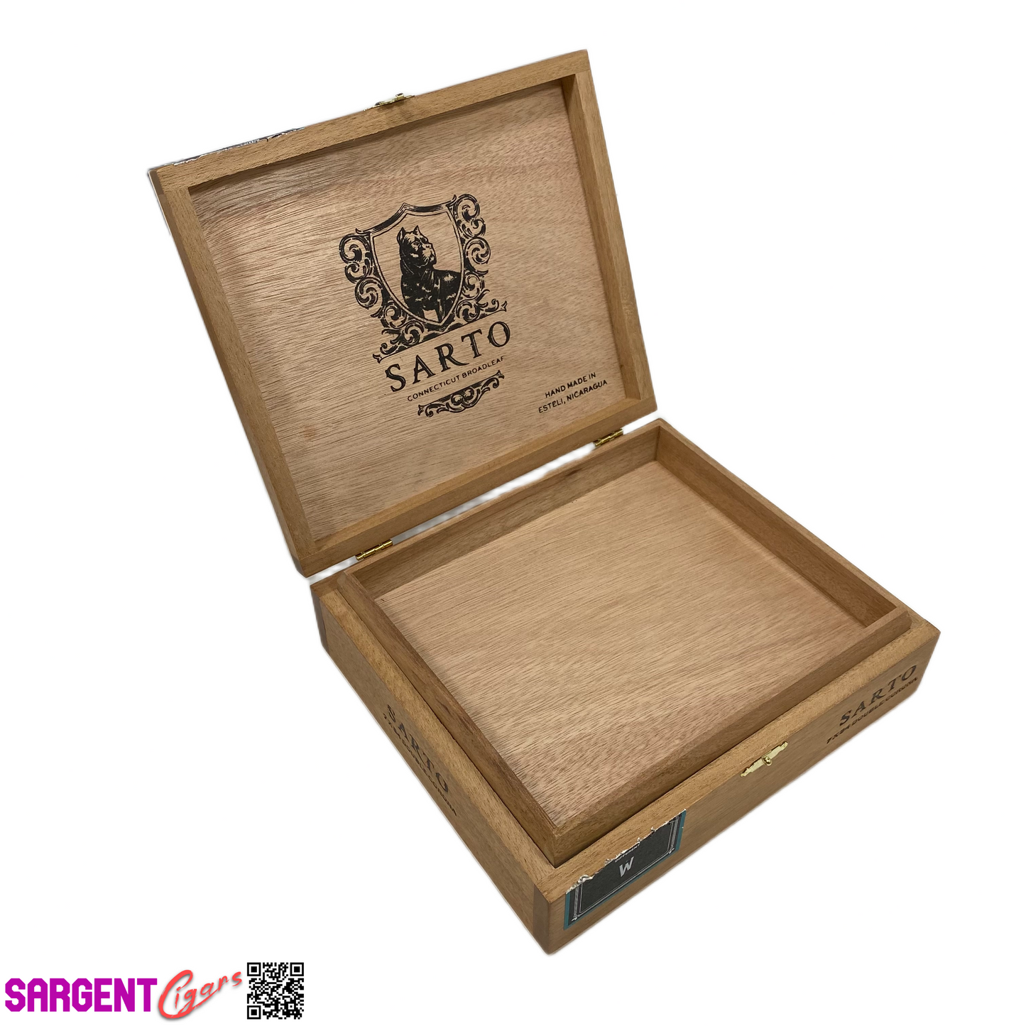 Warped Cigars Sarto Double Corona Empty Wooden Cigar Box 9x6.75x2