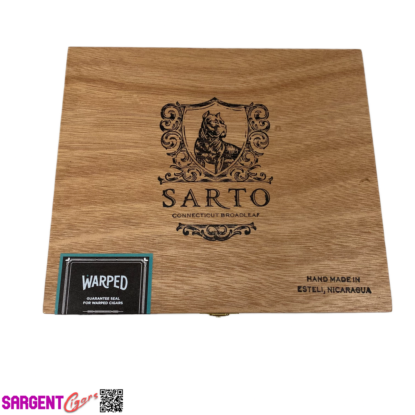 Warped Cigars Sarto Double Corona Empty Wooden Cigar Box 9x6.75x2