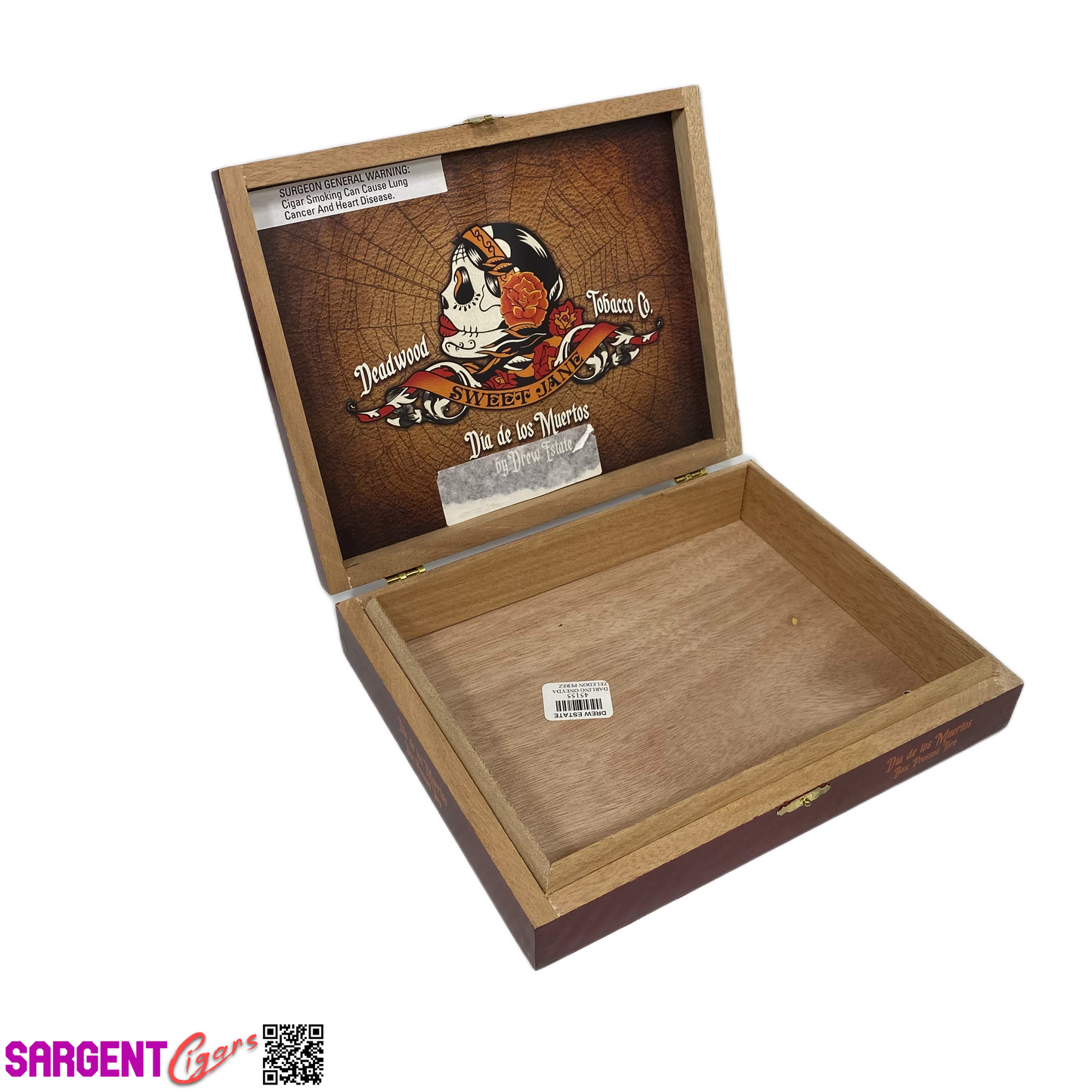 Deadwood Dia de los Muertos Empty Wooden Cigar Box 9.25x7.25x1.75 (1)