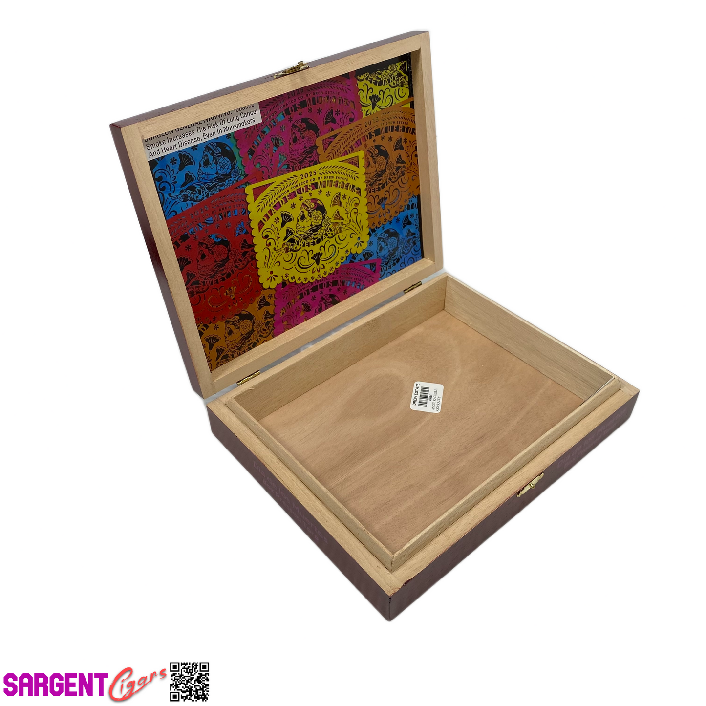 Deadwood Dia de los Muertos 2025 Empty Wooden Cigar Box 9.25x7.25x1.75