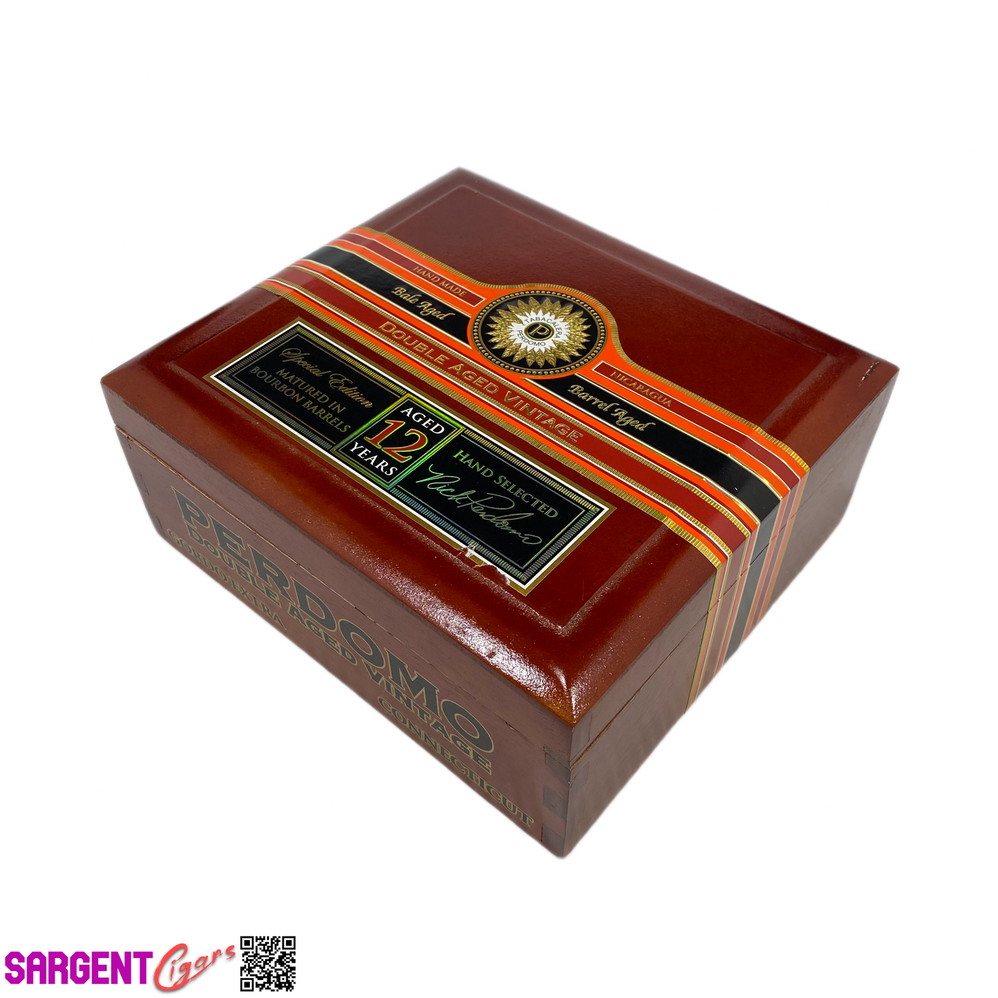 Perdomo Double Aged Vintage Connecticut Gordo Empty Wooden Cigar Box 8.5x7.5x3.5