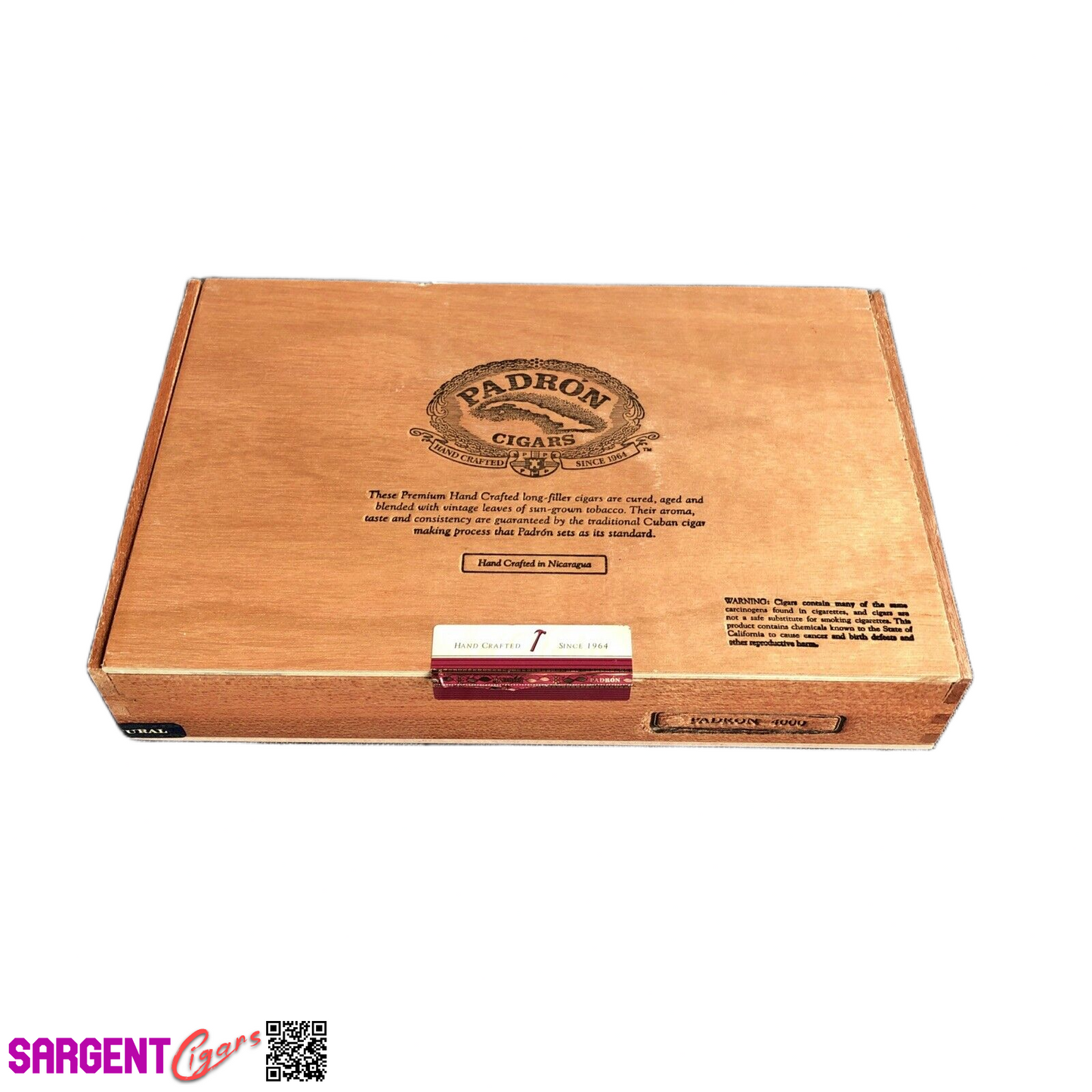 Padron 4000 Empty Wooden Cigar Box 11x7x2