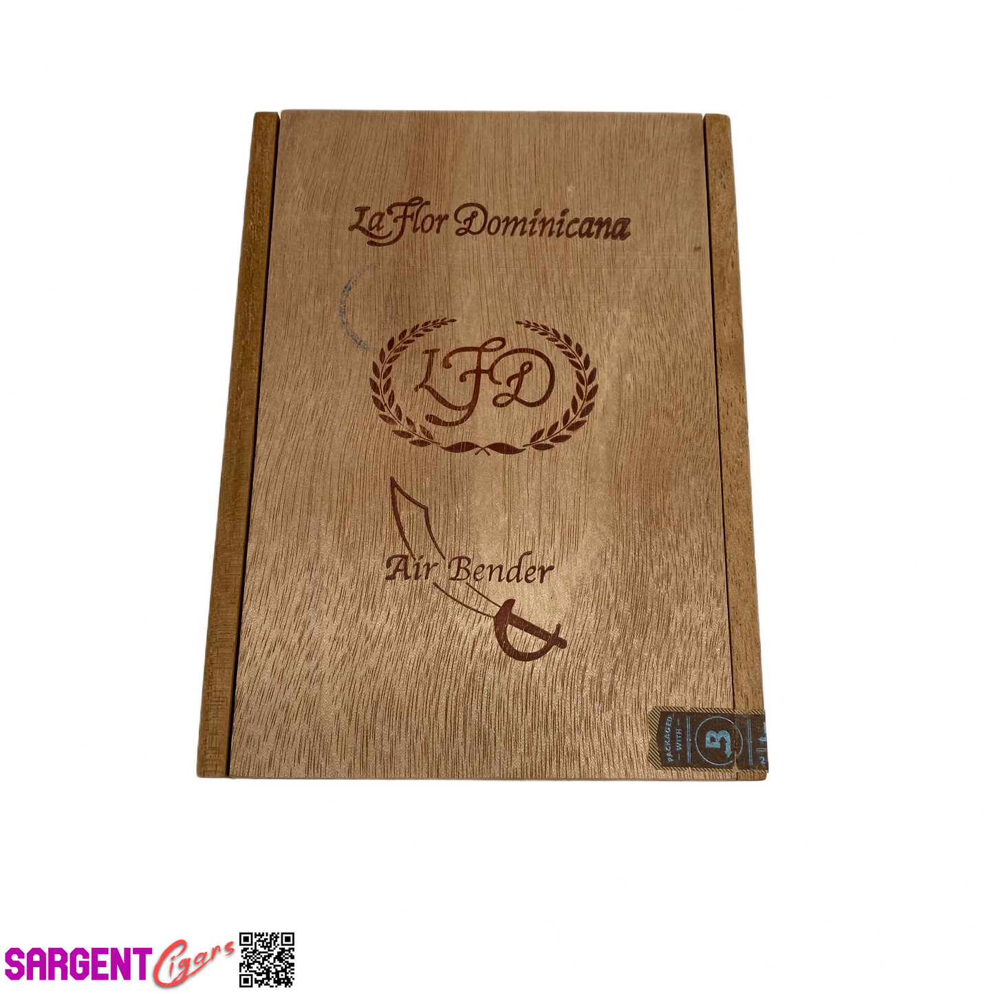 LFD Air Bender Valiente Empty Wooden Cigar Box 5.5x7.25x4.25