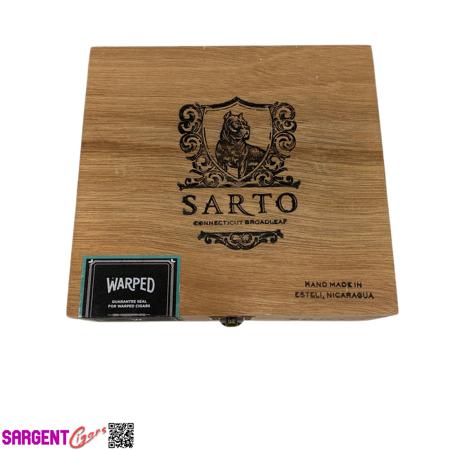 Warped Cigars Sarto Toro Empty Wooden Cigar Box 7.5x7x2.5 (1)