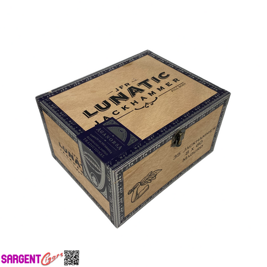 JFR Lunatic Jackhammer Empty Wooden Cigar Box 9x7.25x5