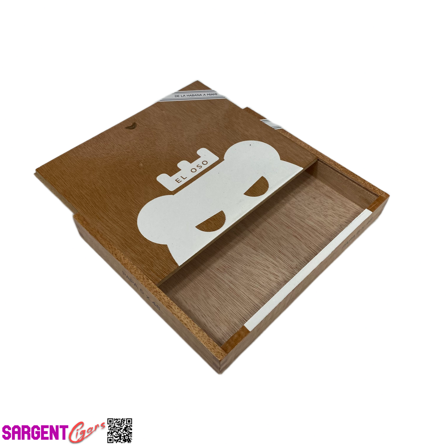 Warped Cigars El Oso Empty Wooden Cigar Box 8.25x6.75x1 (1)