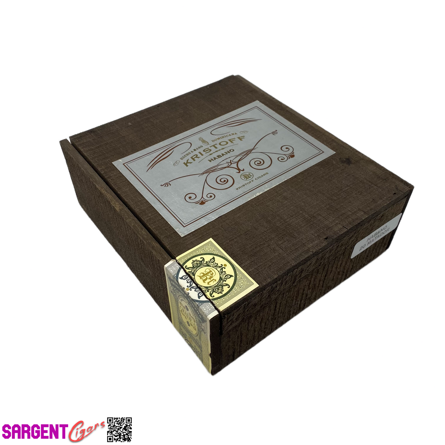 Kristoff Hab Matator Empty Wooden Cigar Box 7.75x8.75x3
