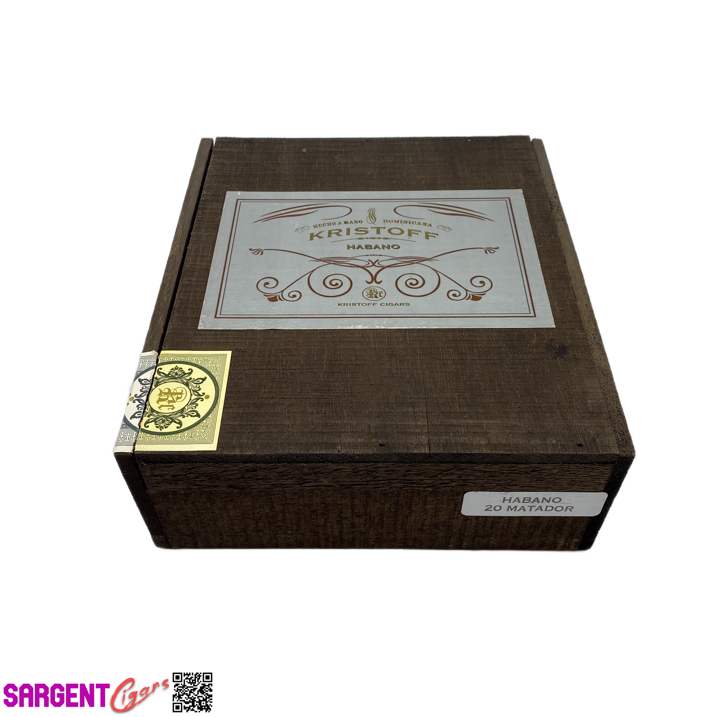Kristoff Hab Matator Empty Wooden Cigar Box 7.75x8.75x3