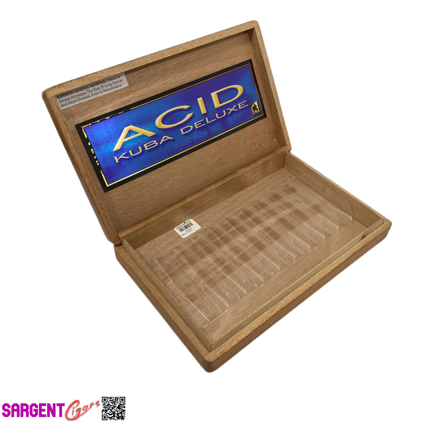 Acid Kuba Deluxe Empty Wooden Cigar Box 11.75x7.25x1.75