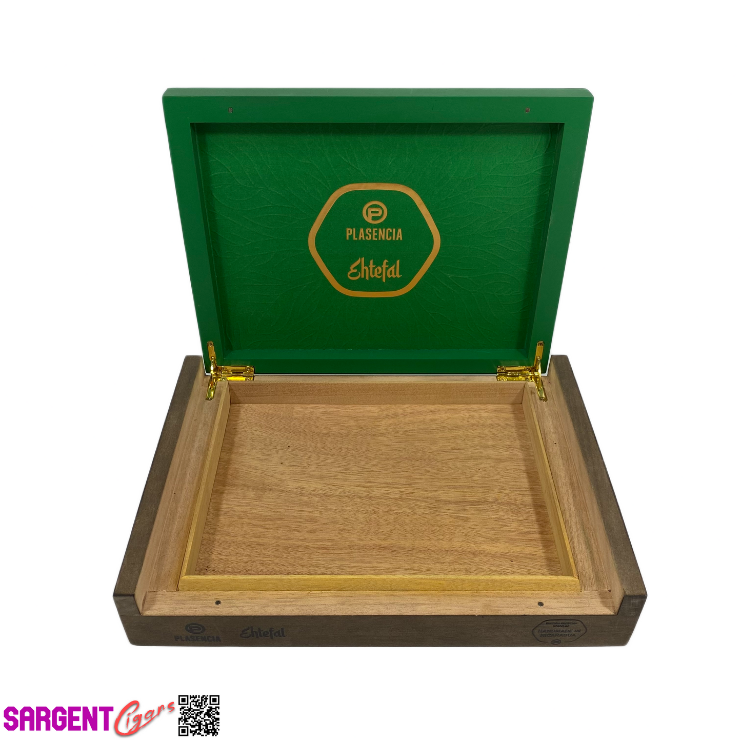 Plasencia Ehtefal Empty Wooden Cigar Box 10.5x8x2
