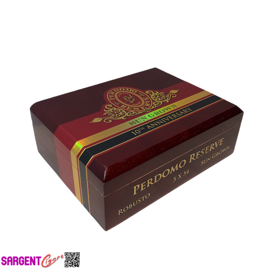 Perdomo 10th Anniversary Sun Grown Robusto Empty Wooden Cigar Box 8x6.25x3