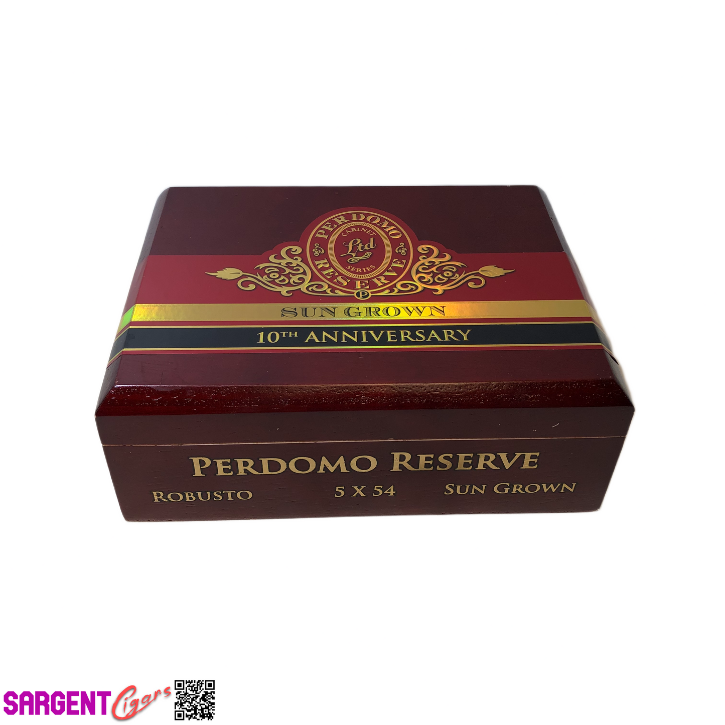 Perdomo 10th Anniversary Sun Grown Robusto Empty Wooden Cigar Box 8x6.25x3
