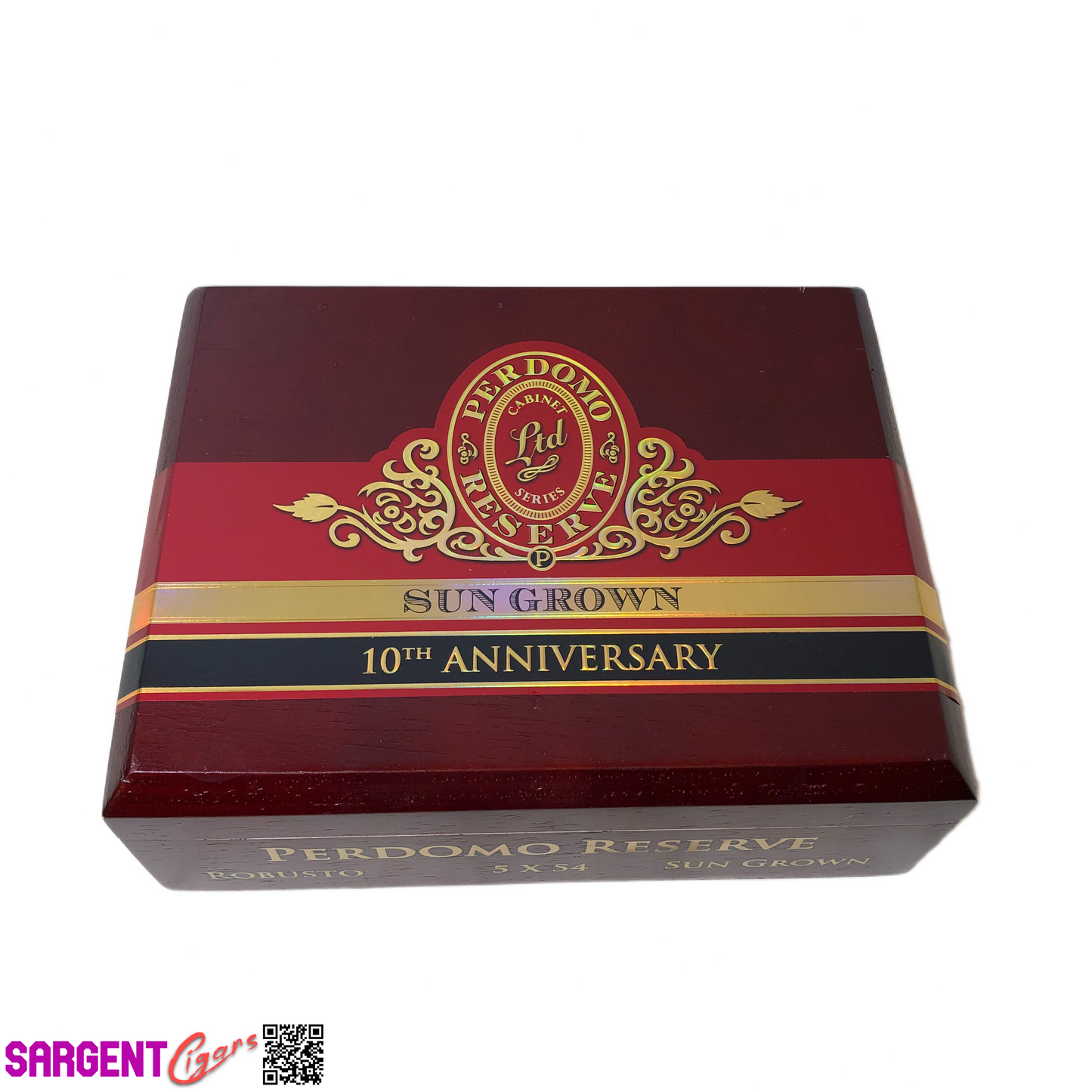 Perdomo 10th Anniversary Sun Grown Robusto Empty Wooden Cigar Box 8x6.25x3