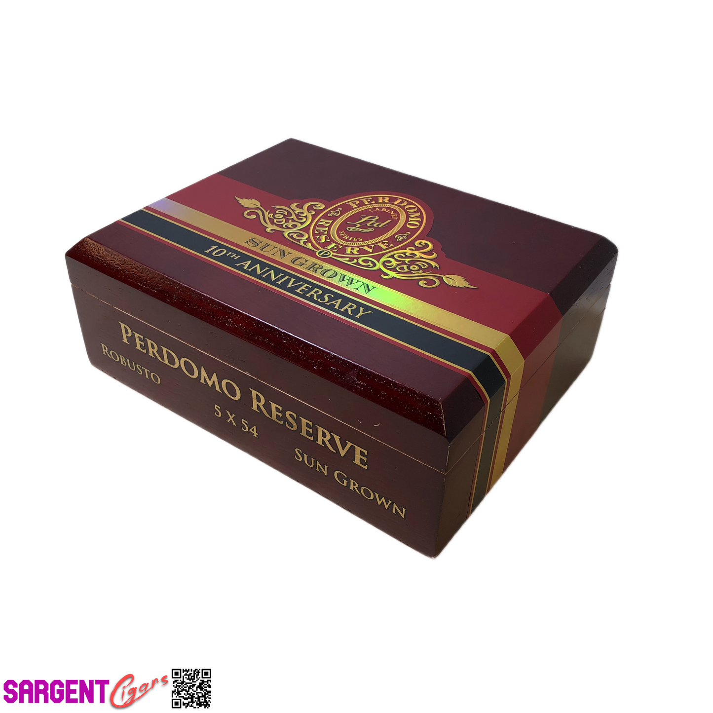 Perdomo 10th Anniversary Sun Grown Robusto Empty Wooden Cigar Box 8x6.25x3
