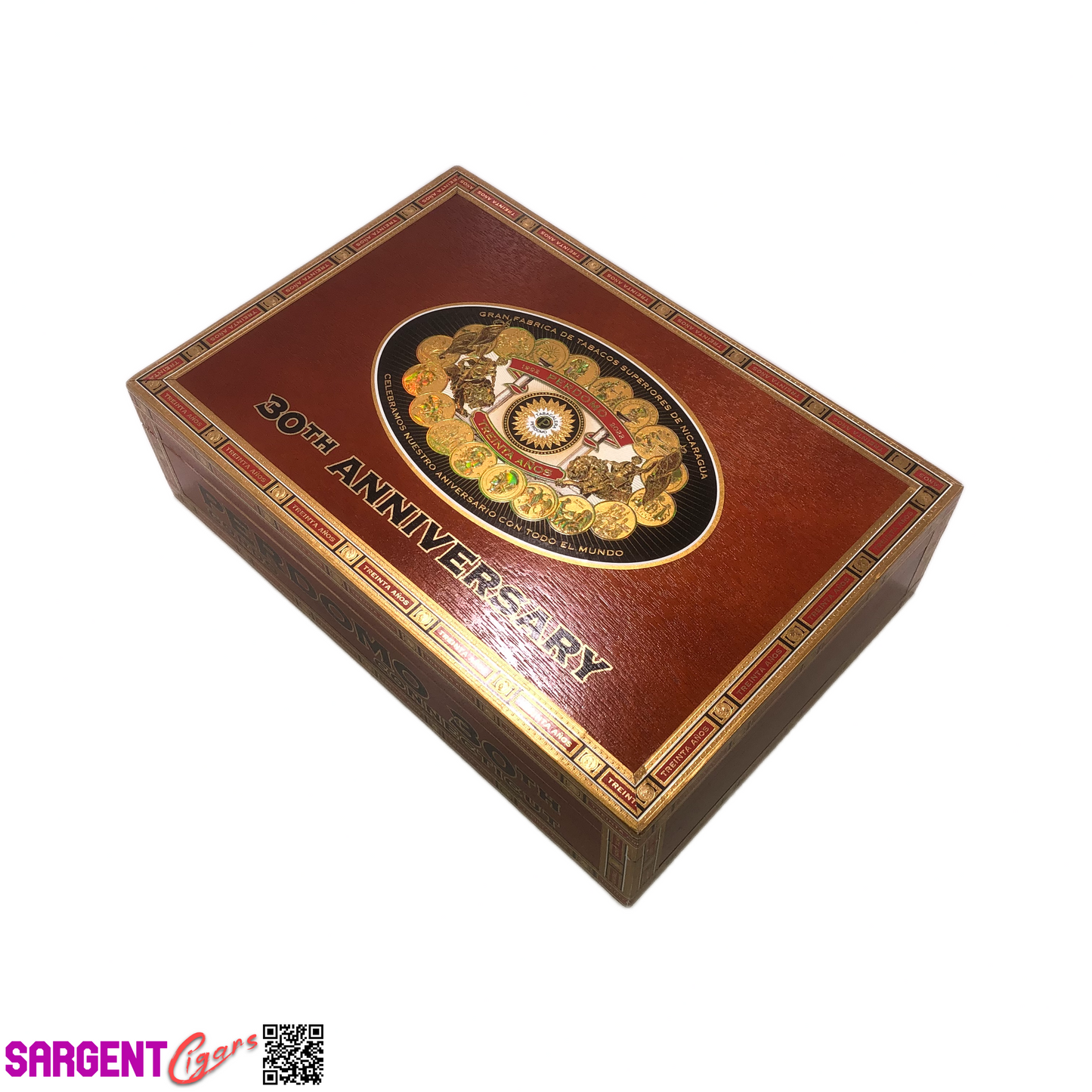 Perdomo 30th Connecticut Gordo Empty Wooden Cigar Box 10.5x7x3