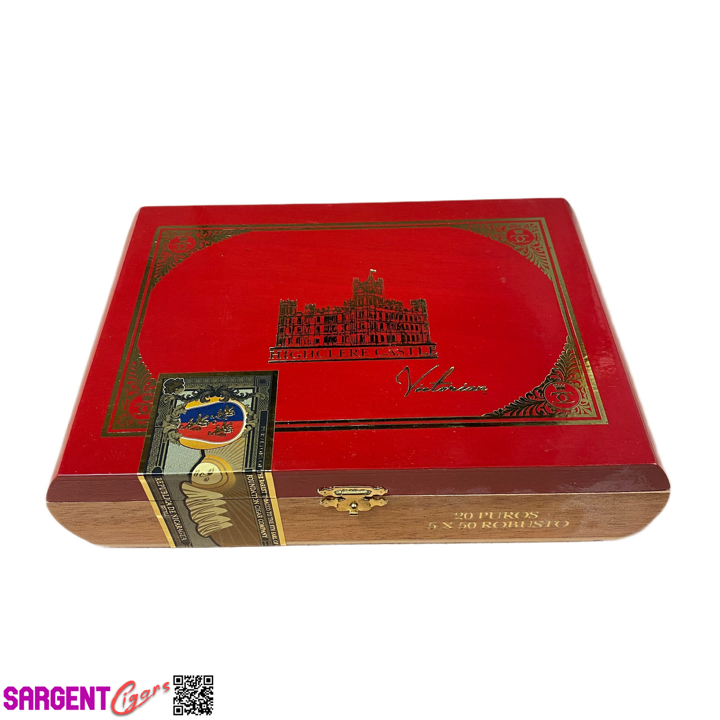 Highclere Castle Robusto Empty Wooden Cigar Box 9.25x6.25x2