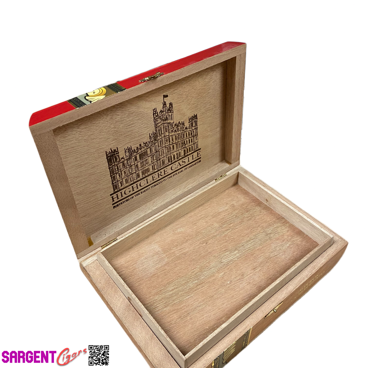 Highclere Castle Robusto Empty Wooden Cigar Box 9.25x6.25x2