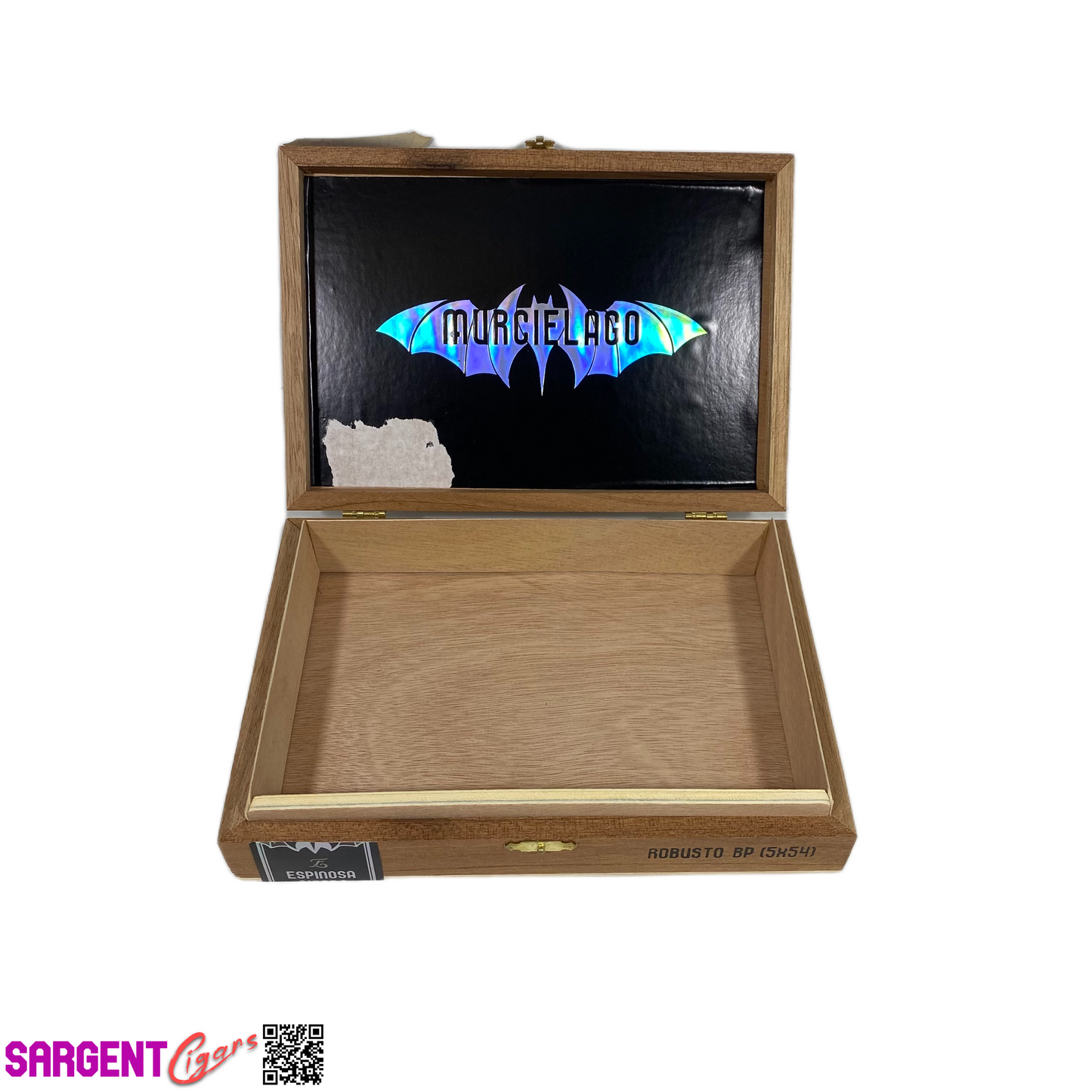 Espinosa Murcielago Robusto Empty Wooden Cigar Box 8.75x6.25x2 (1)
