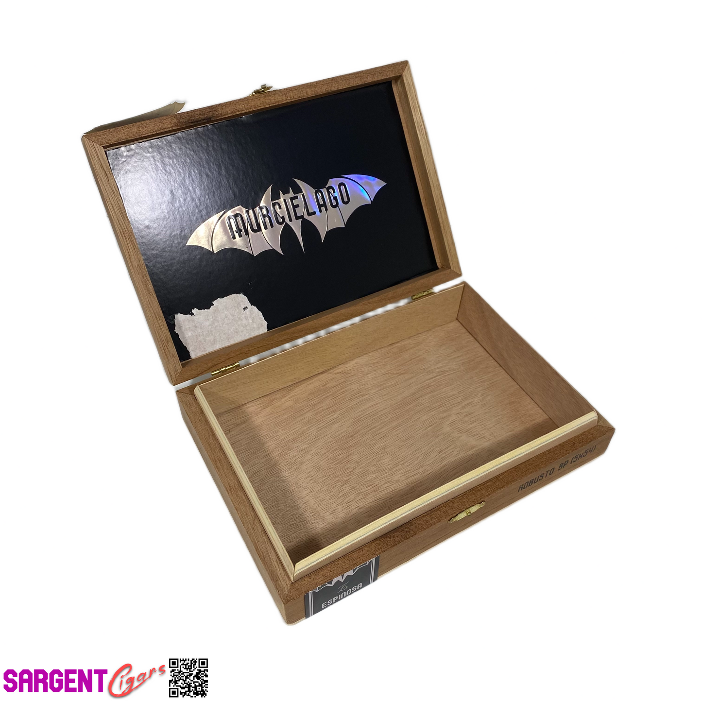 Espinosa Murcielago Robusto Empty Wooden Cigar Box 8.75x6.25x2 (1)