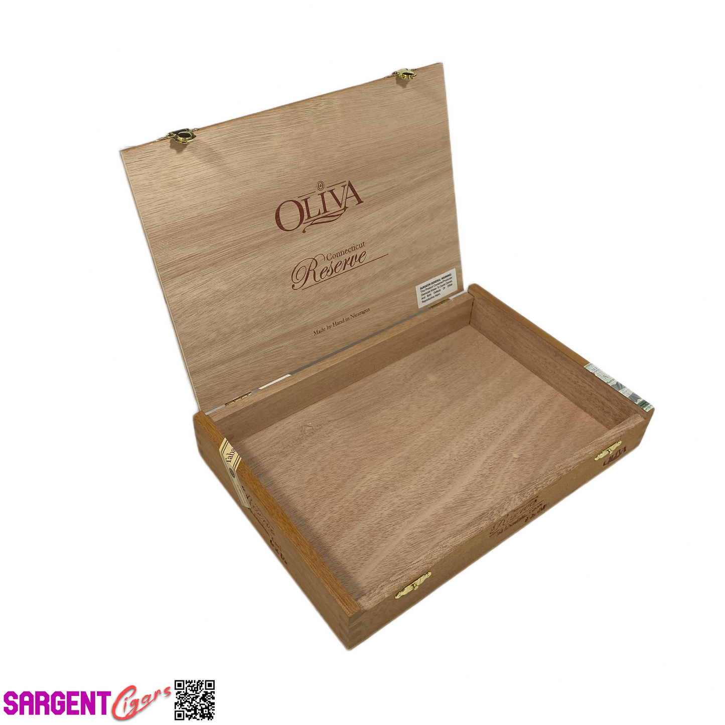 Oliva Reserve Connecticut Double Toro Empty Wooden Cigar Box 10x7x1.5