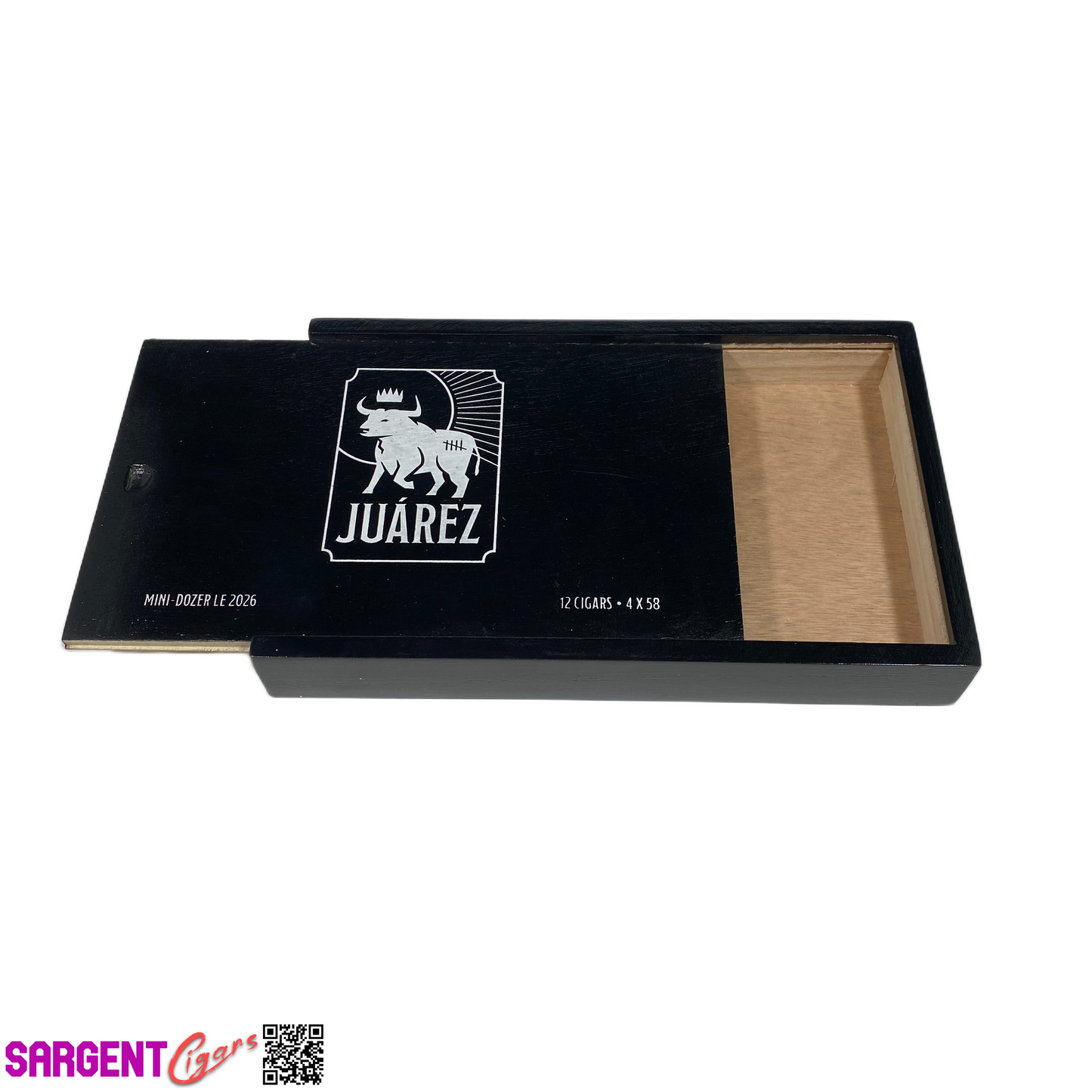Juarez Mini Dozer Empty Wooden Cigar Box 10x6.5x1.5