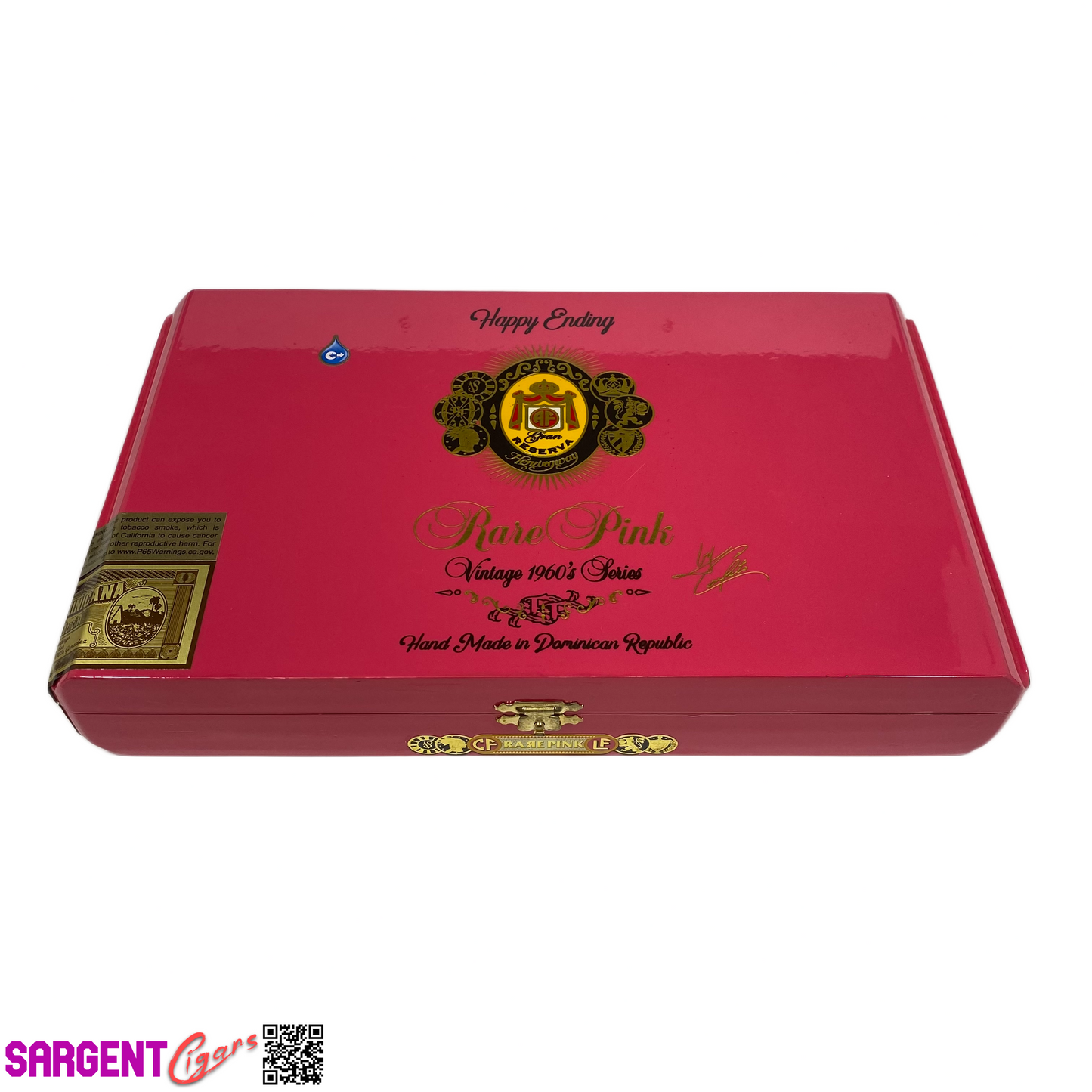 Arturo Fuente Opus X Rare Pink Happy Ending Empty Wooden Cigar Box 11x6.75x1.75 (1)