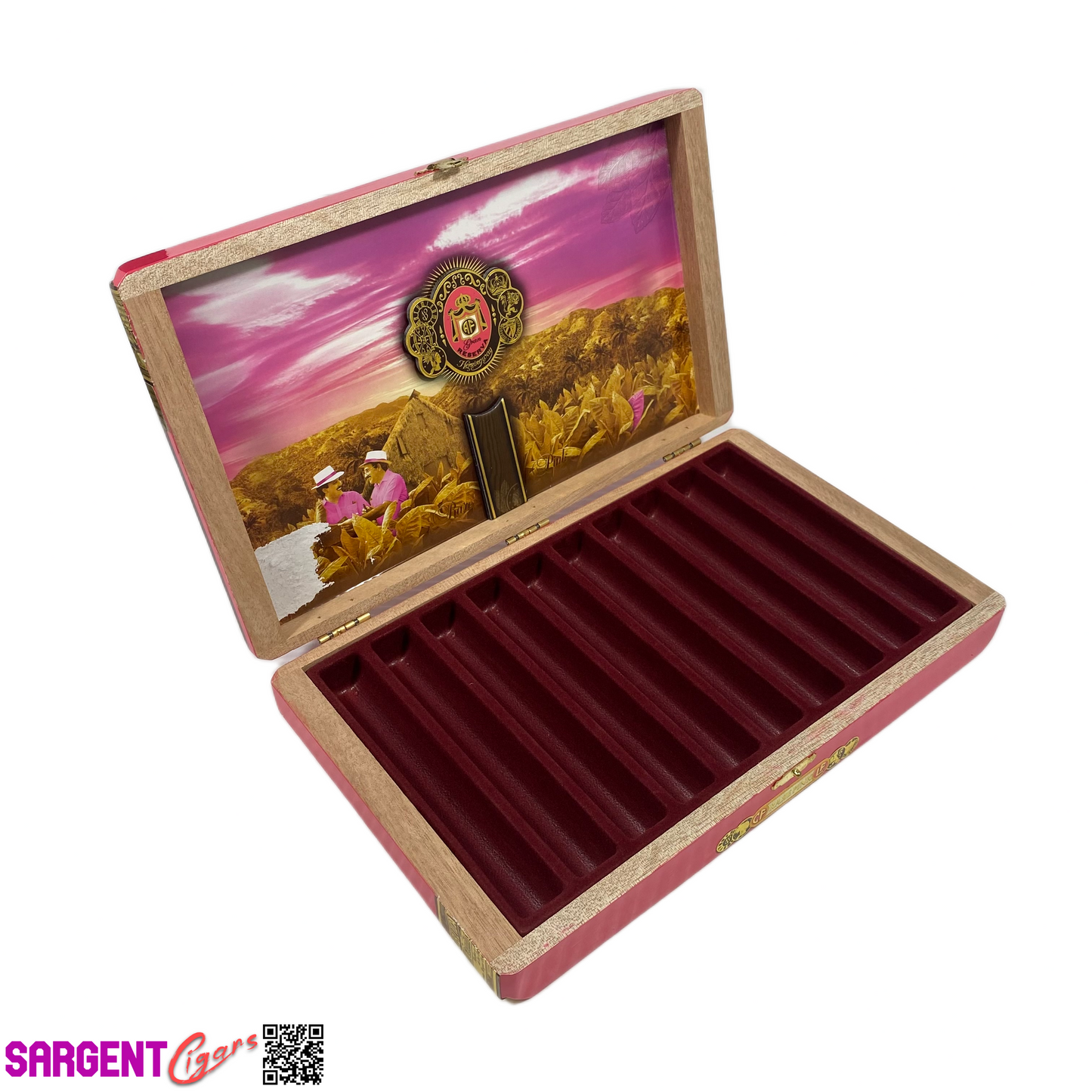 Arturo Fuente Opus X Rare Pink Happy Ending Empty Wooden Cigar Box 11x6.75x1.75 (1)