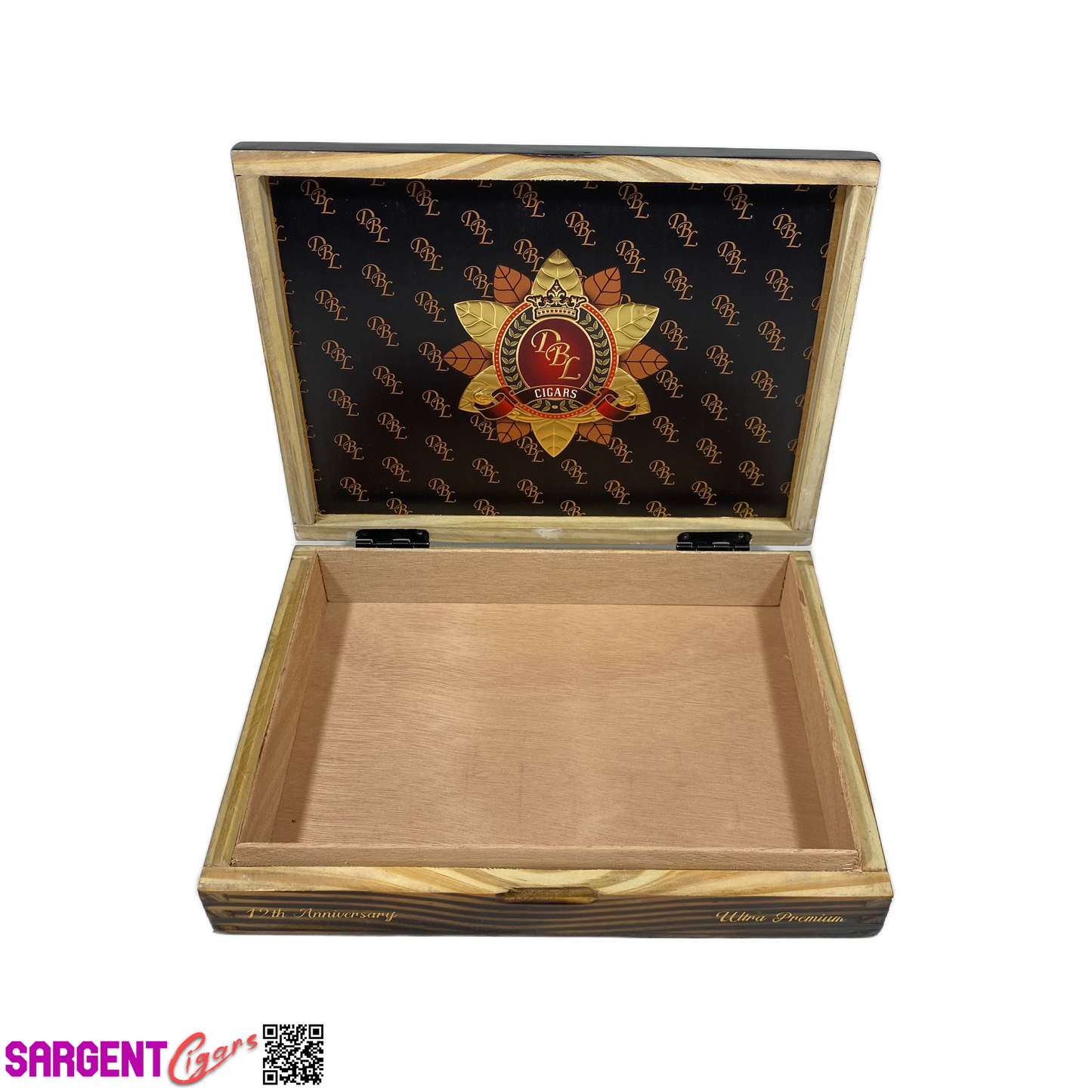 DBL 12th Anniversary Maduro Empty Wooden Cigar Box 9.75x7.5x1.75