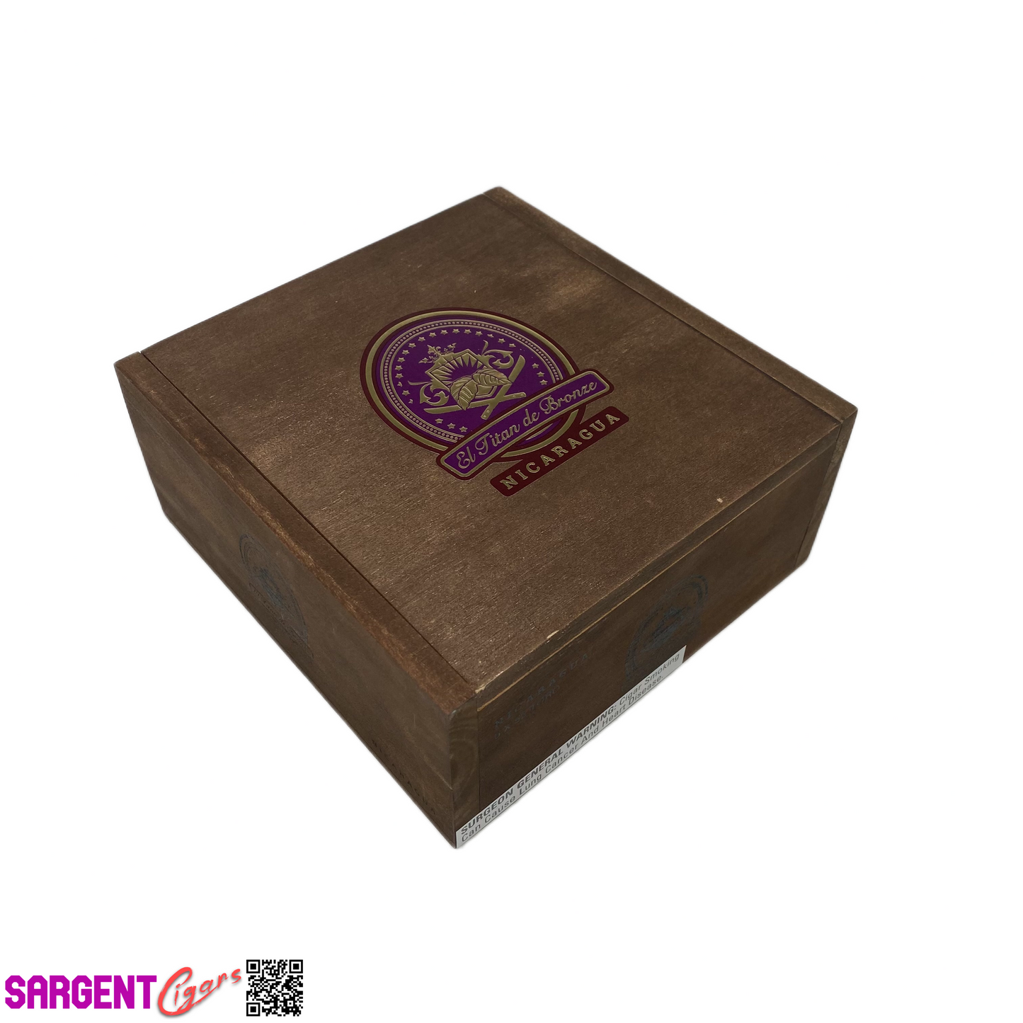 El Titan De Bronze Nicaragua Toro Empty Wooden Cigar Box 6.5x7x3