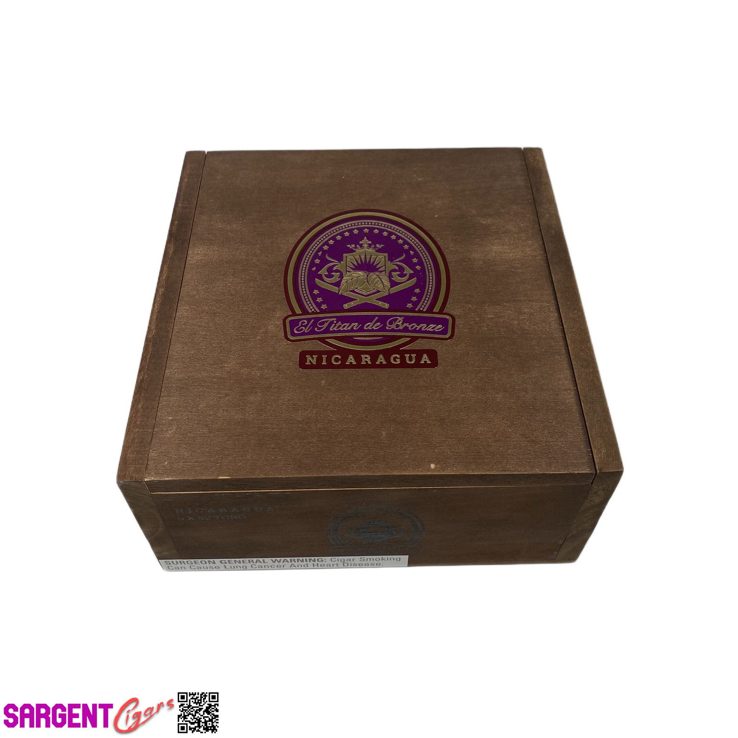 El Titan De Bronze Nicaragua Toro Empty Wooden Cigar Box 6.5x7x3