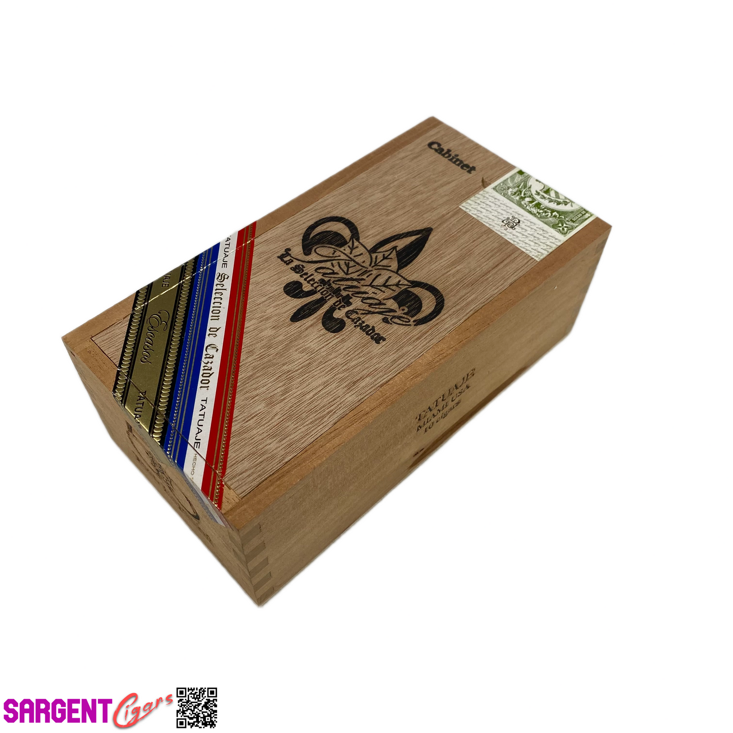 Tatuaje 50th Toro Empty Wooden Cigar Box 4x7.5x2.75