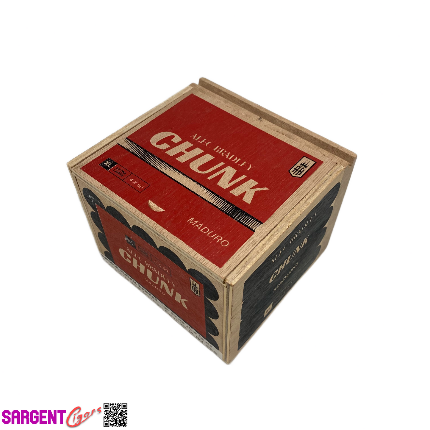 Alec Bradley Chunk XL Empty Wooden Cigar Box 5.25x5x4.25