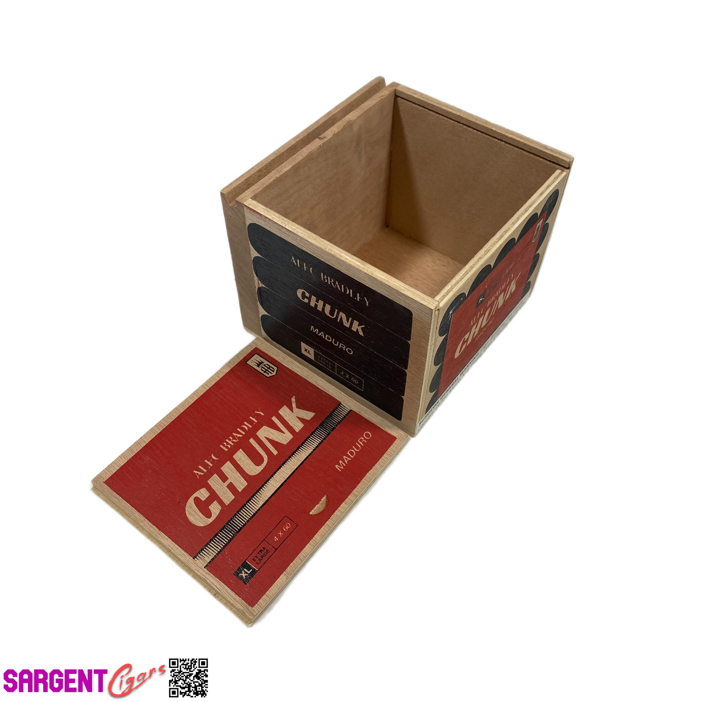 Alec Bradley Chunk XL Empty Wooden Cigar Box 5.25x5x4.25