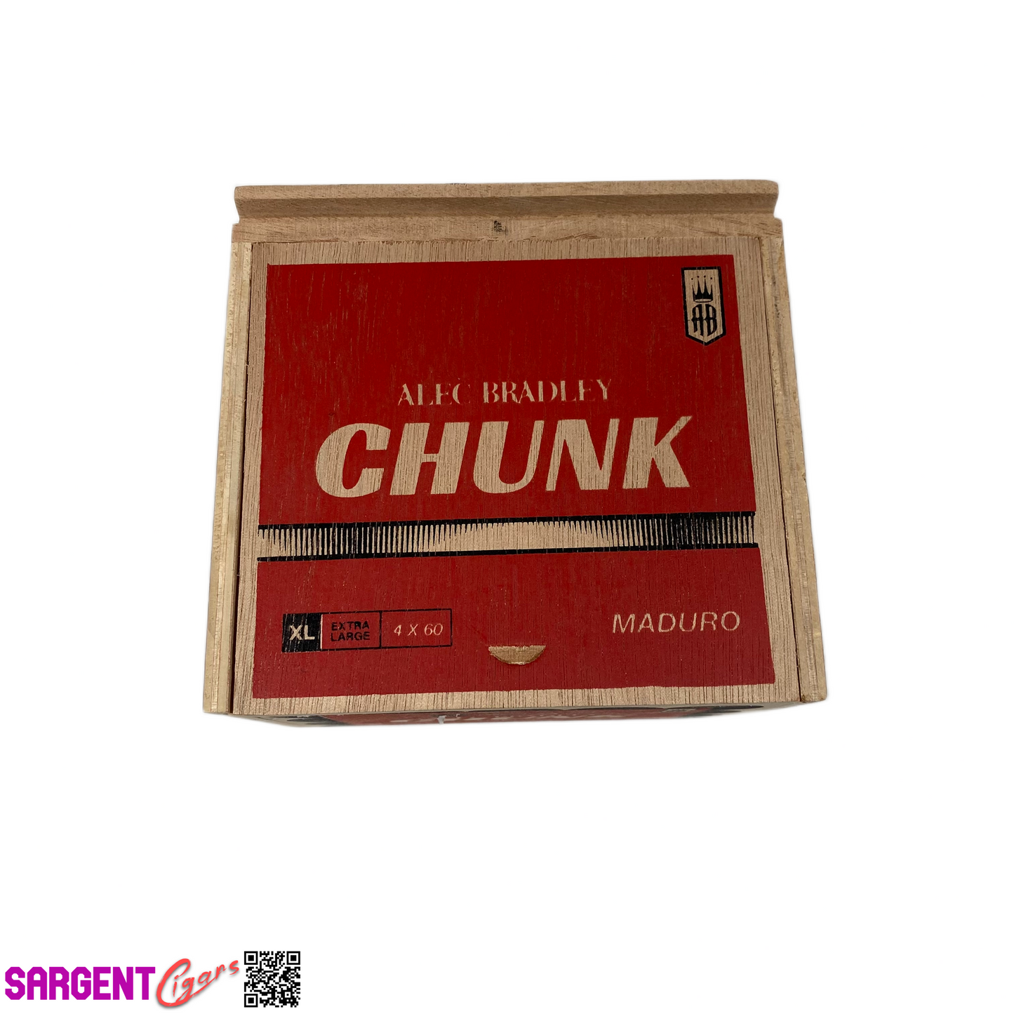 Alec Bradley Chunk XL Empty Wooden Cigar Box 5.25x5x4.25