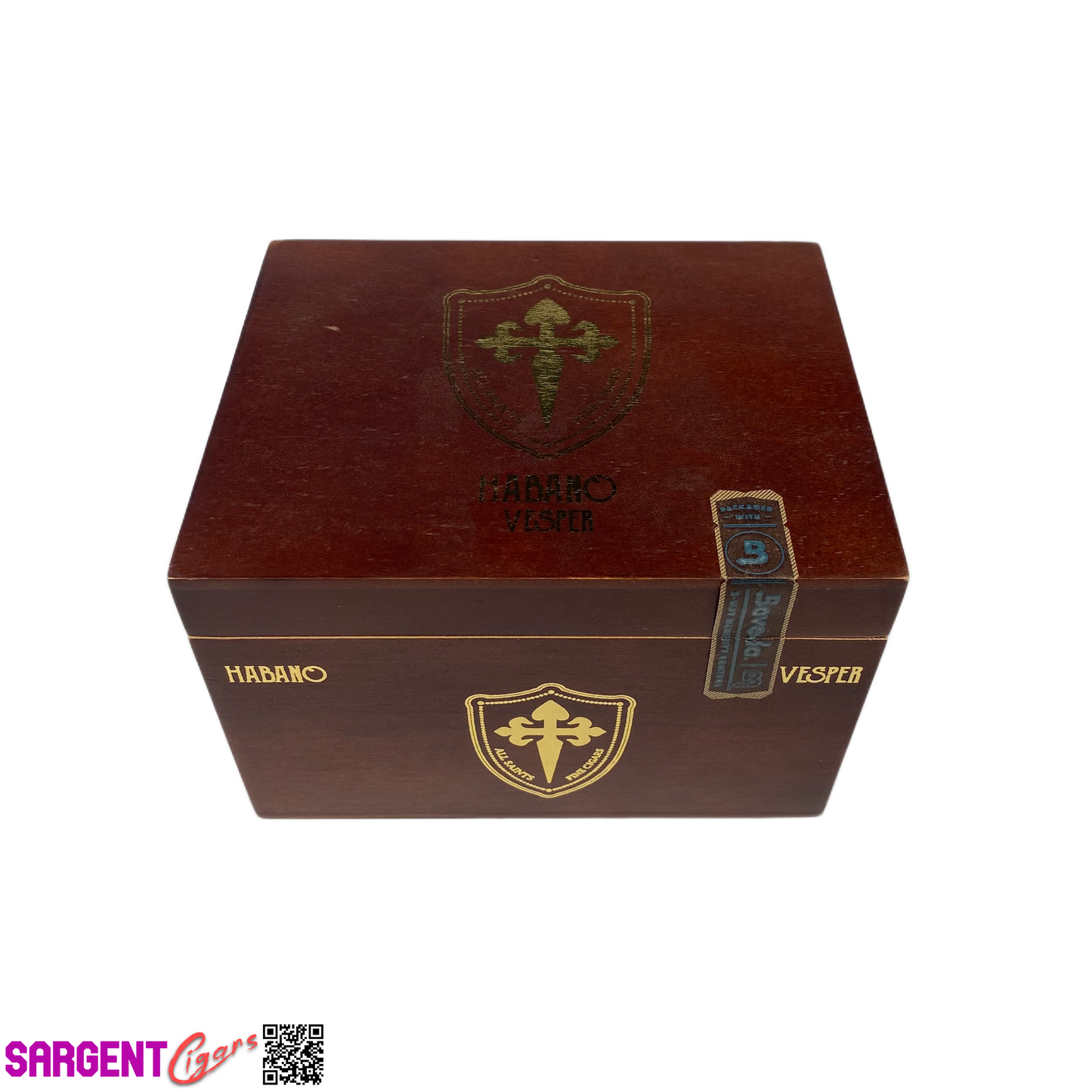 All Saints Cigars Vesper Hab Empty Wooden Cigar Box 5.5x4.5x3.75