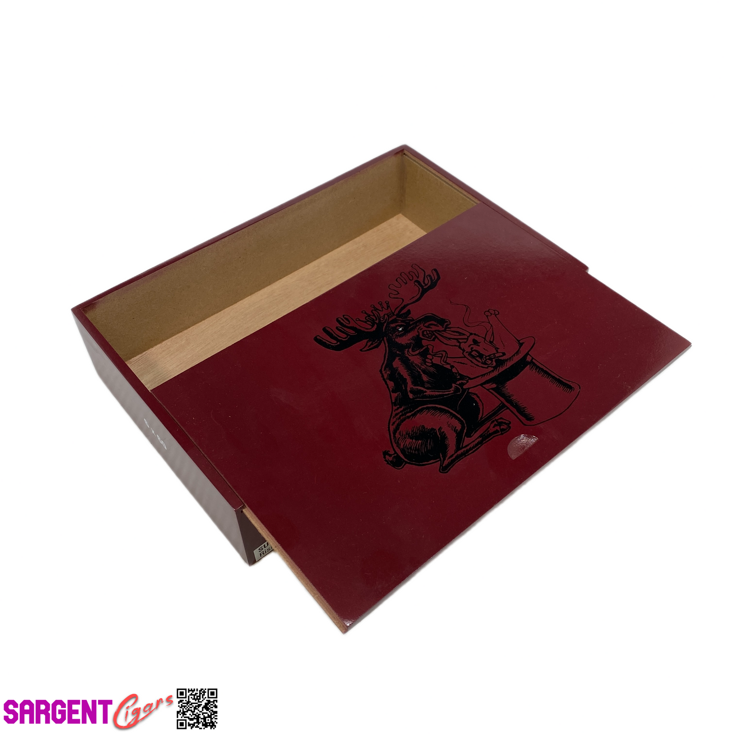 Chillin Moose Too Gigante Empty Wooden Cigar Box 10x6.5x2.5