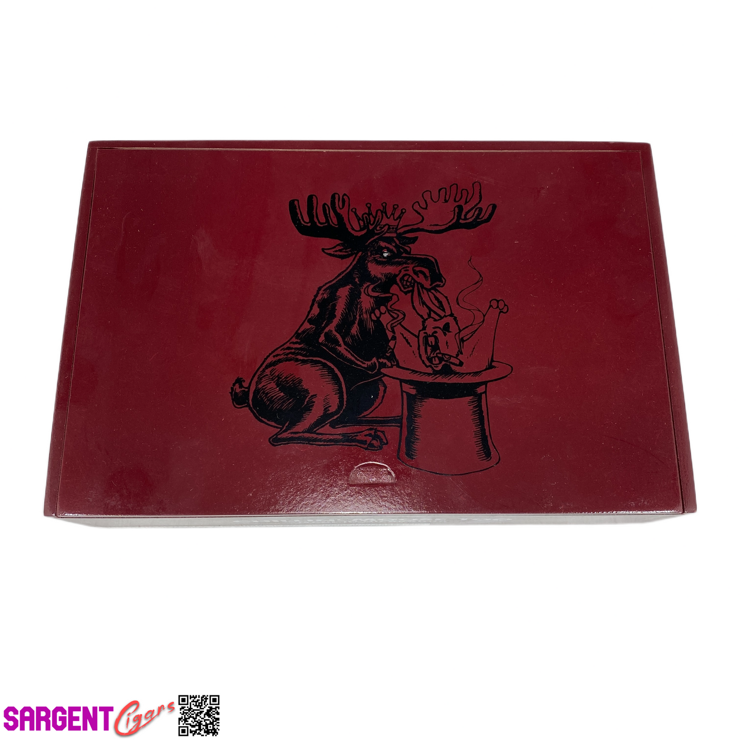 Chillin Moose Too Gigante Empty Wooden Cigar Box 10x6.5x2.5