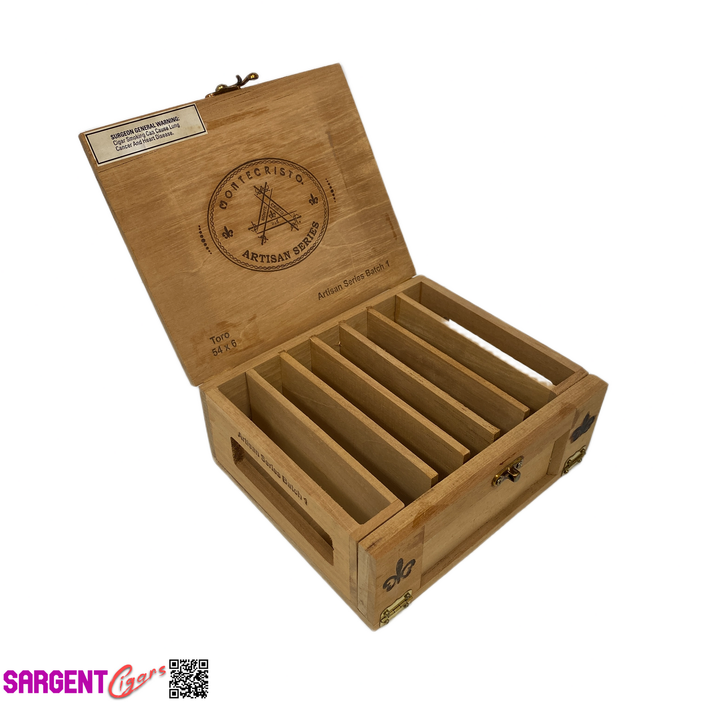 Montecristo Artisan Series Toro Empty Wooden Cigar Box 8.5x7.25x3.25