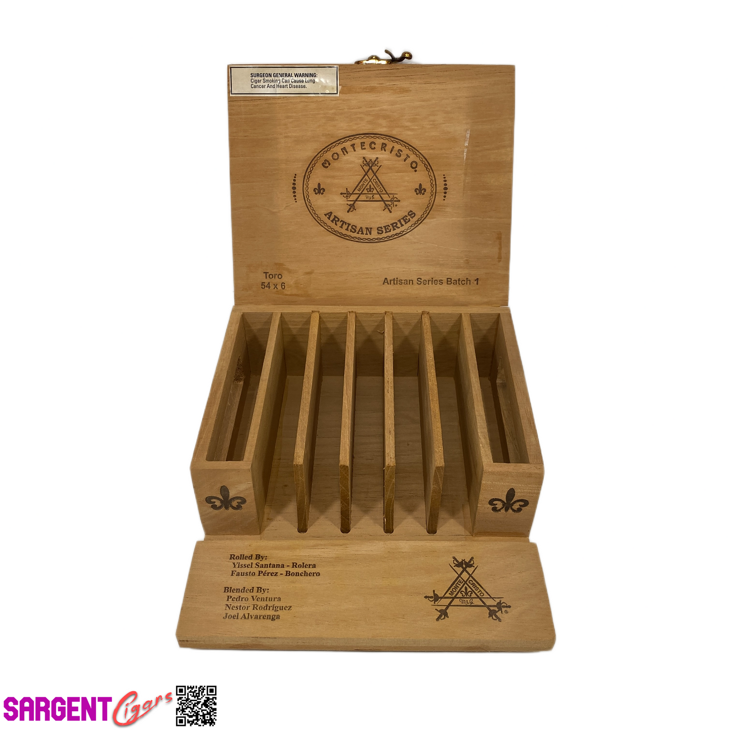 Montecristo Artisan Series Toro Empty Wooden Cigar Box 8.5x7.25x3.25