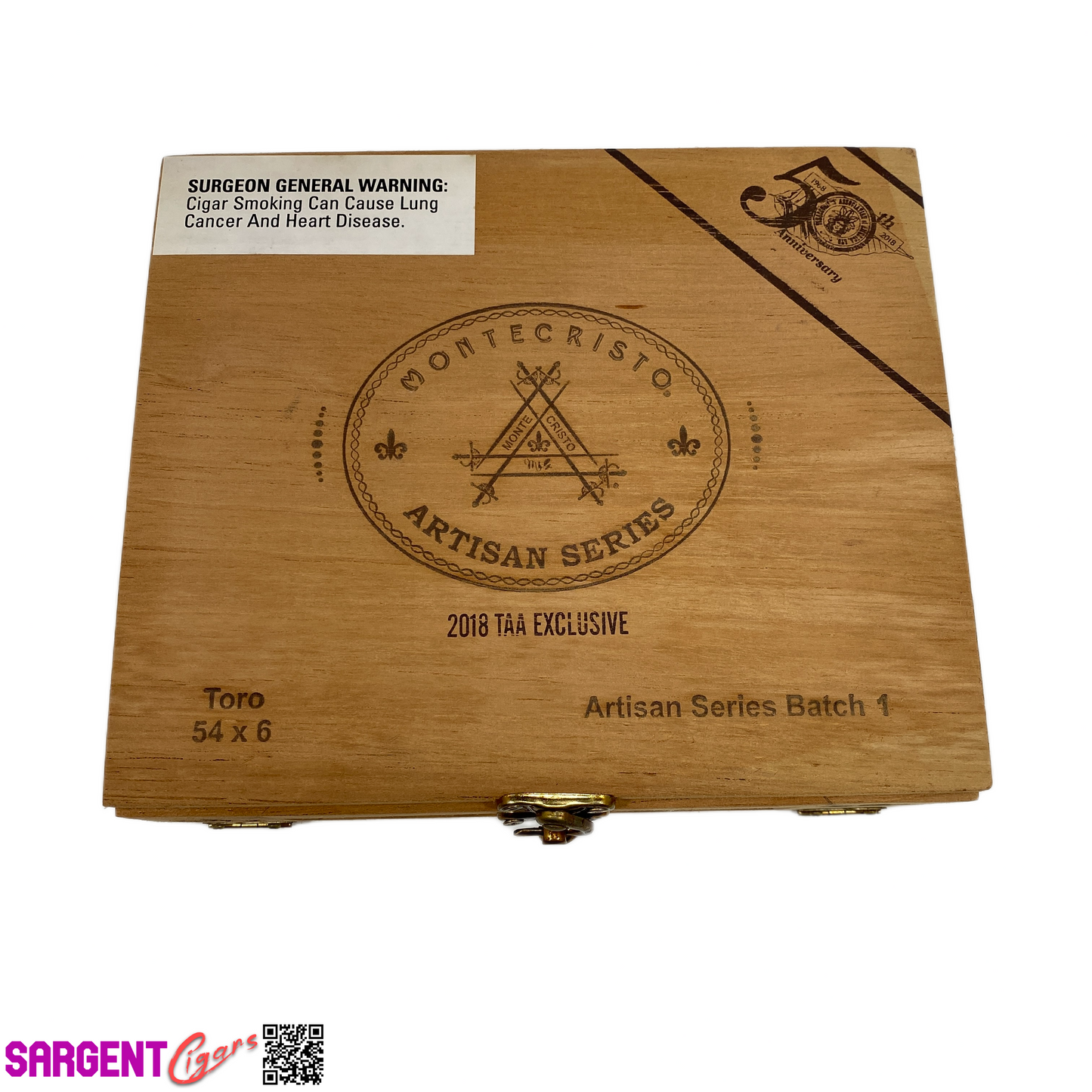 Montecristo Artisan Series Toro Empty Wooden Cigar Box 8.5x7.25x3.25